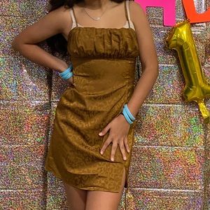 Forever 21, light brown cheetah mini dress